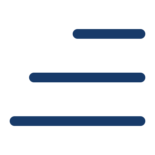 Logo de trois barres de couleur bleu foncer.